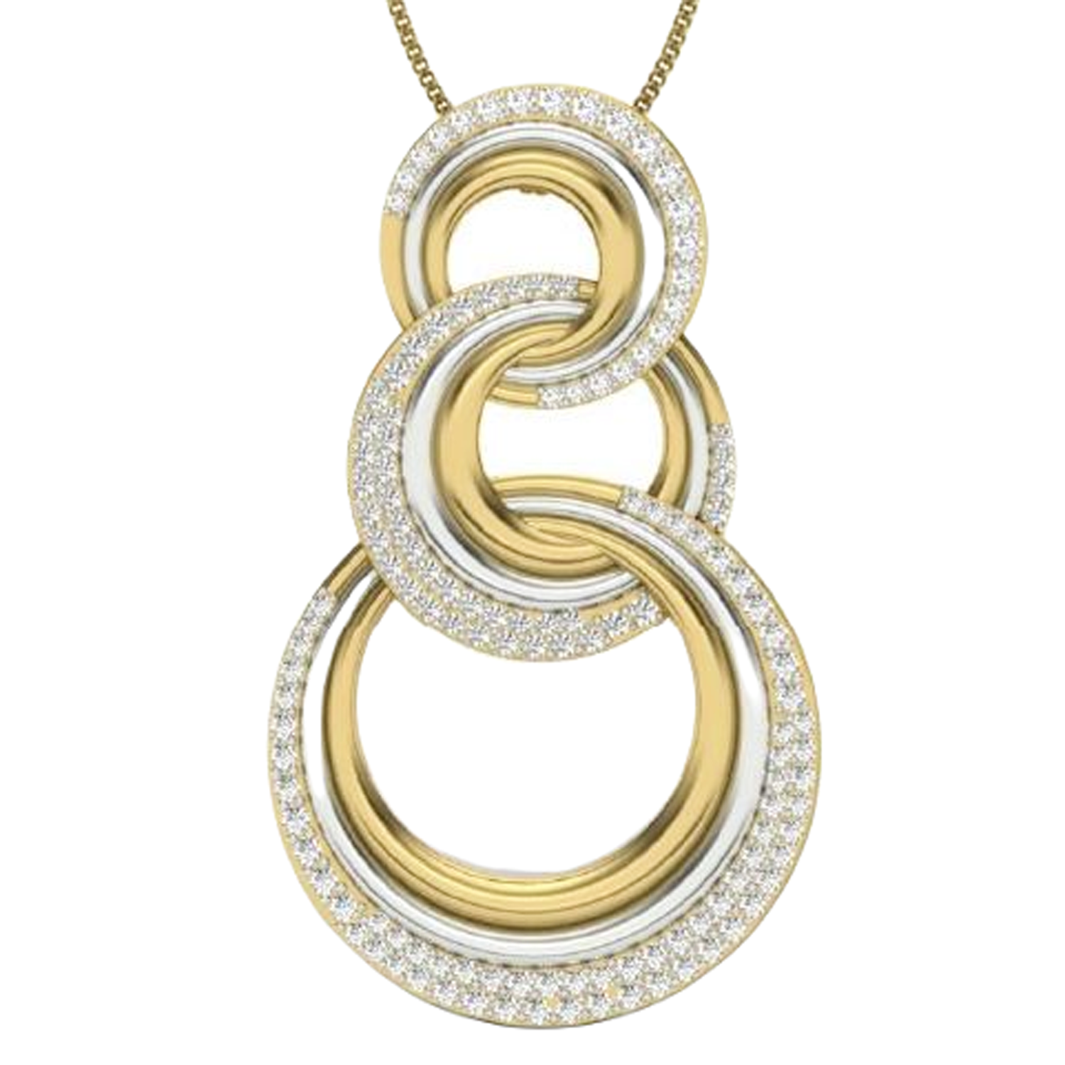 Moissanite Gold Plated Silver Cluttered Sparkle Pendant