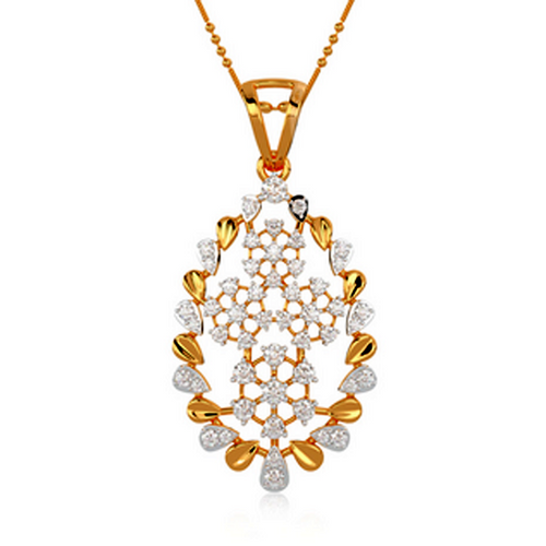Moissanite Gold Plated Silver Oval Pendant