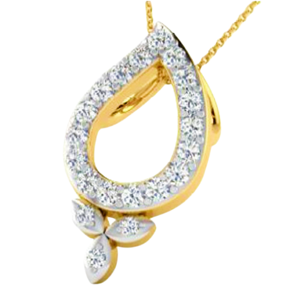 Moissanite Gold Plated Silver Sleek Glamour Pendant