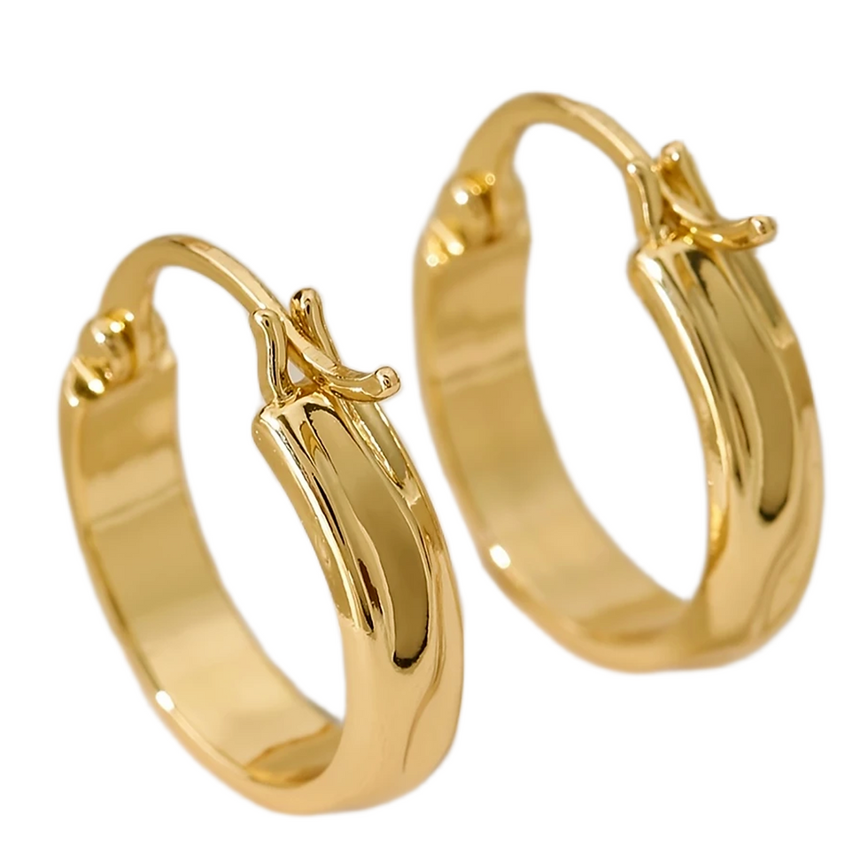 Gold Plated Silver Round Stud Earrings for Women
