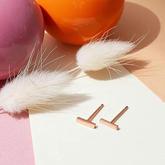 Rose Gold Plated Silver Fancy Stud Earrings for Women