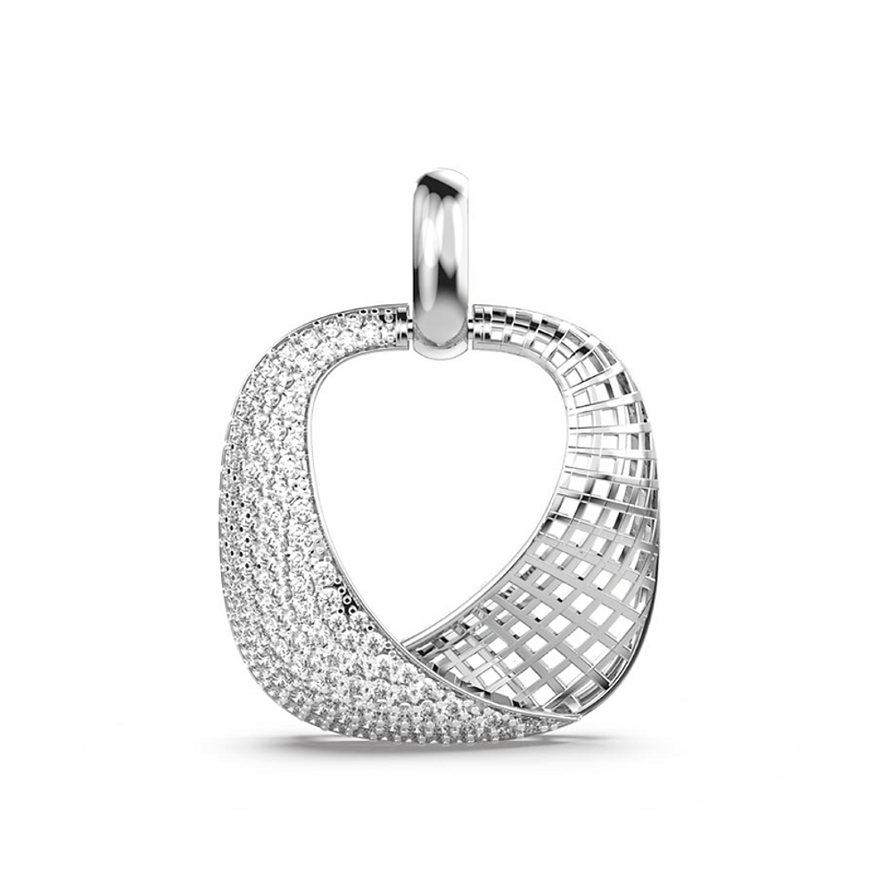 Moissanite 925 Sterling Silver Swirling Mesh Pendant