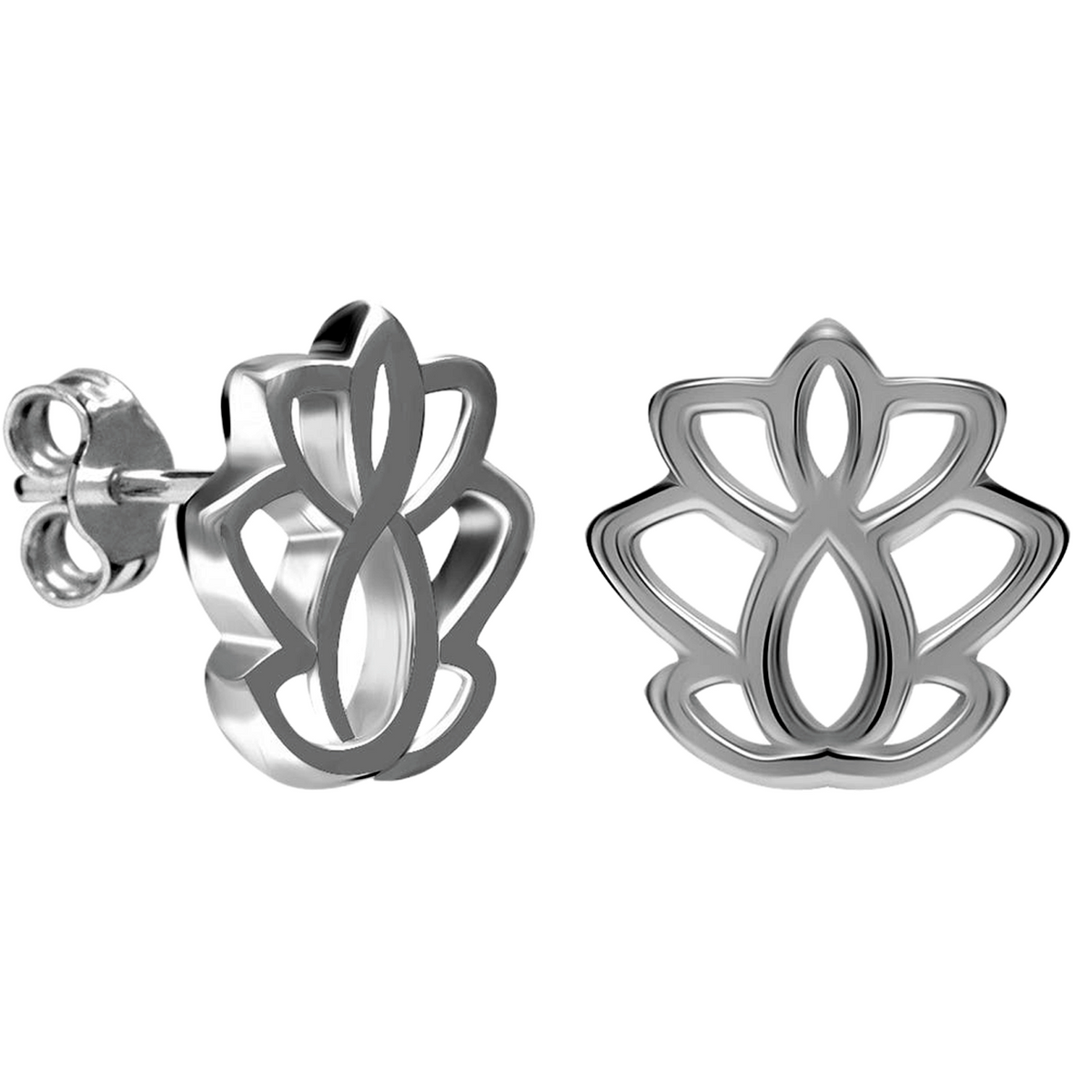 Sterling Silver Floral Stud Earrings for Women