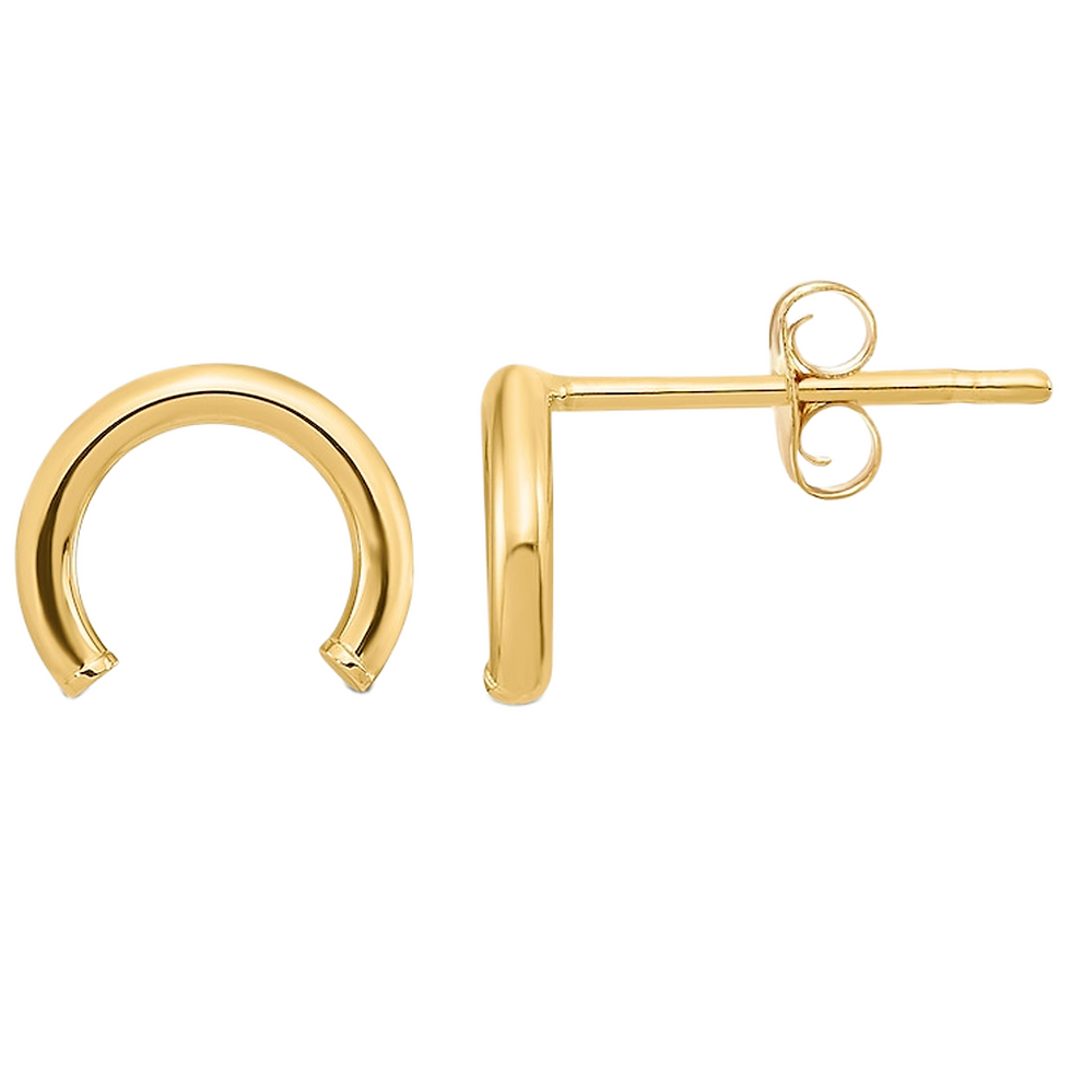 Gold Plated Silver Tube Stud Earrings for Women