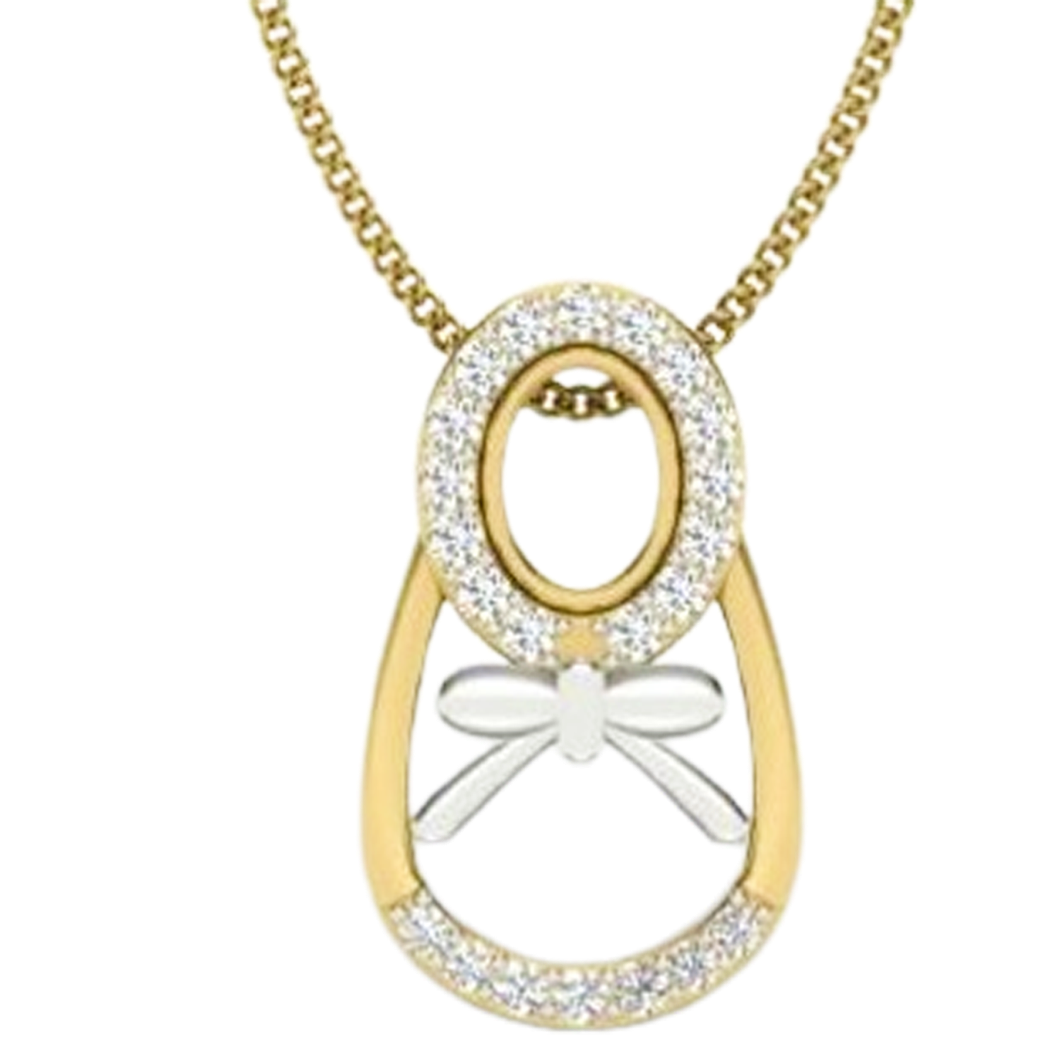 Moissanite Gold Plated Silver Structured Pendant