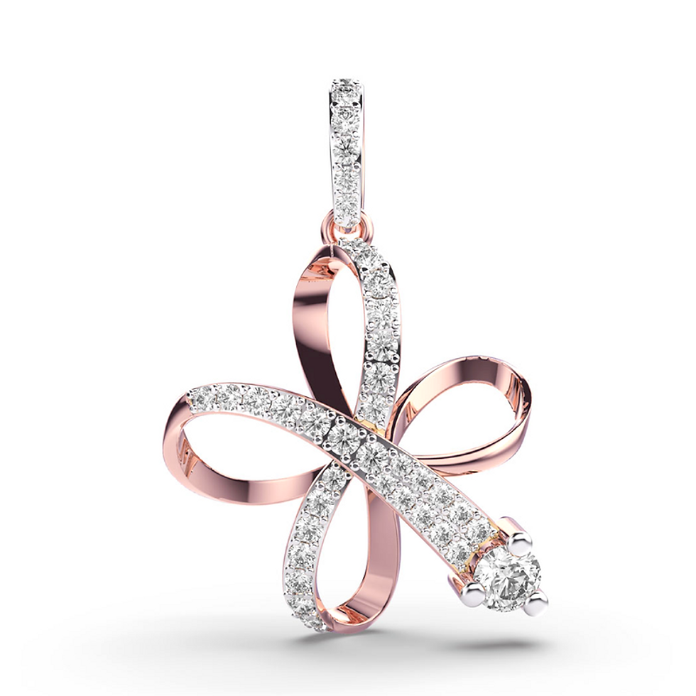 Moissanite Rose Gold Plated Silver Redefined Aura Pendant