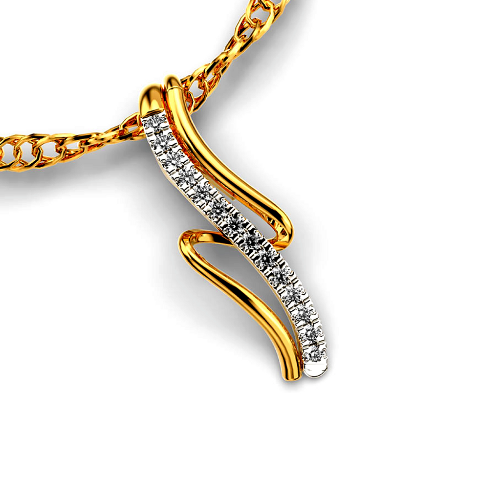 Moissanite Gold Plated Silver Corporate Essential Pendant