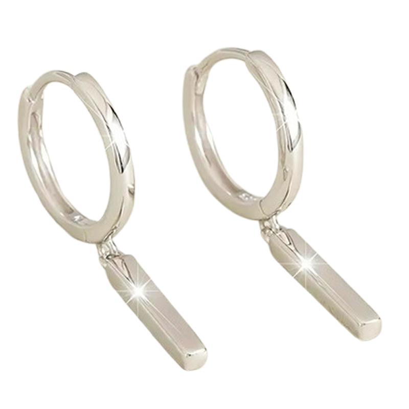 Sterling Silver Bar Stud Earrings for Women