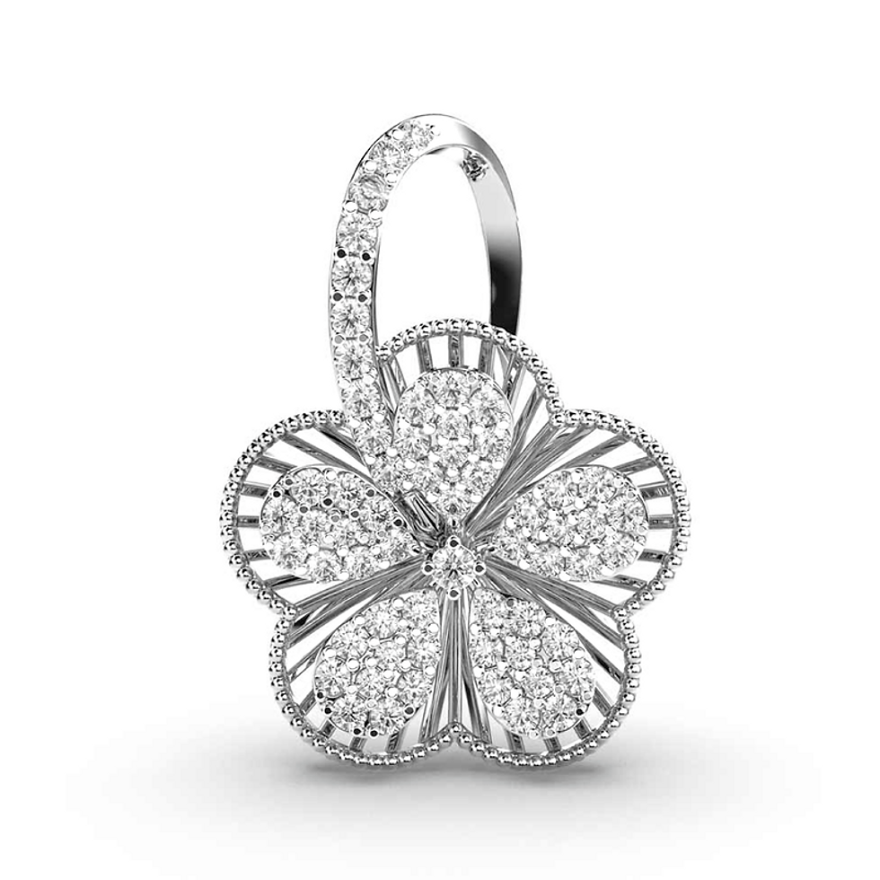 Moissanite 925 Sterling Silver Intricate Flora Pendant