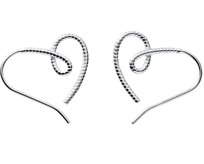 Sterling Silver Heart Stud Earrings for Women