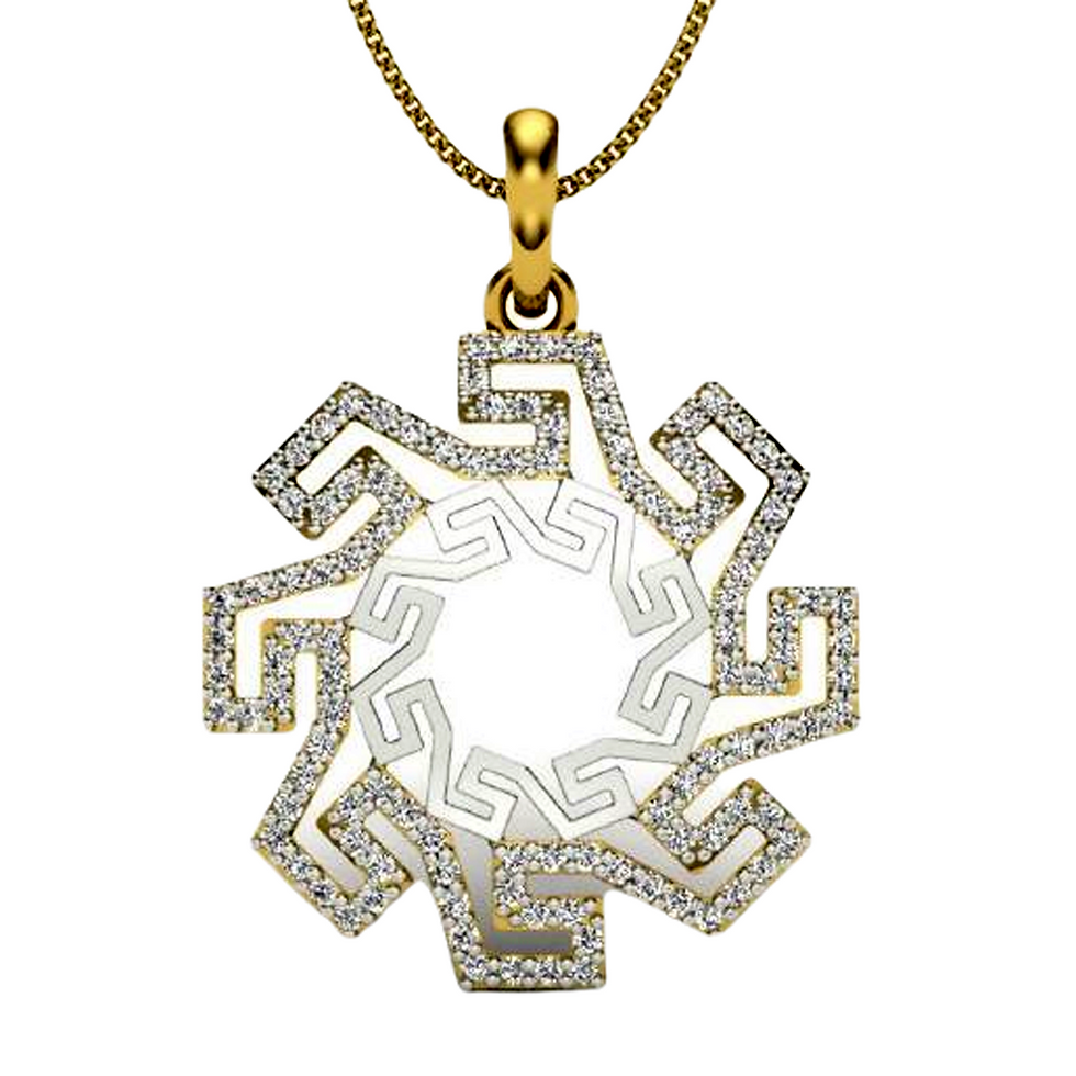 Moissanite Gold Plated Silver Minimalist Vignette Pendant