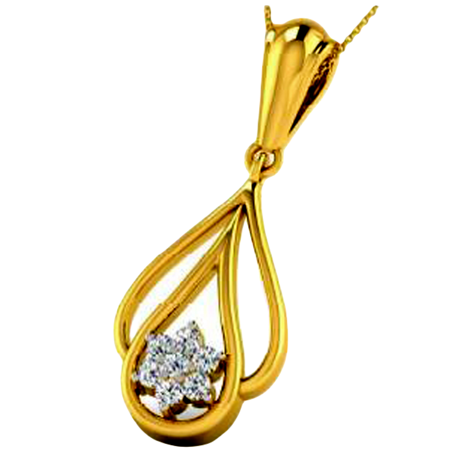Moissanite Gold Plated Silver Abstract Beauty Pendant