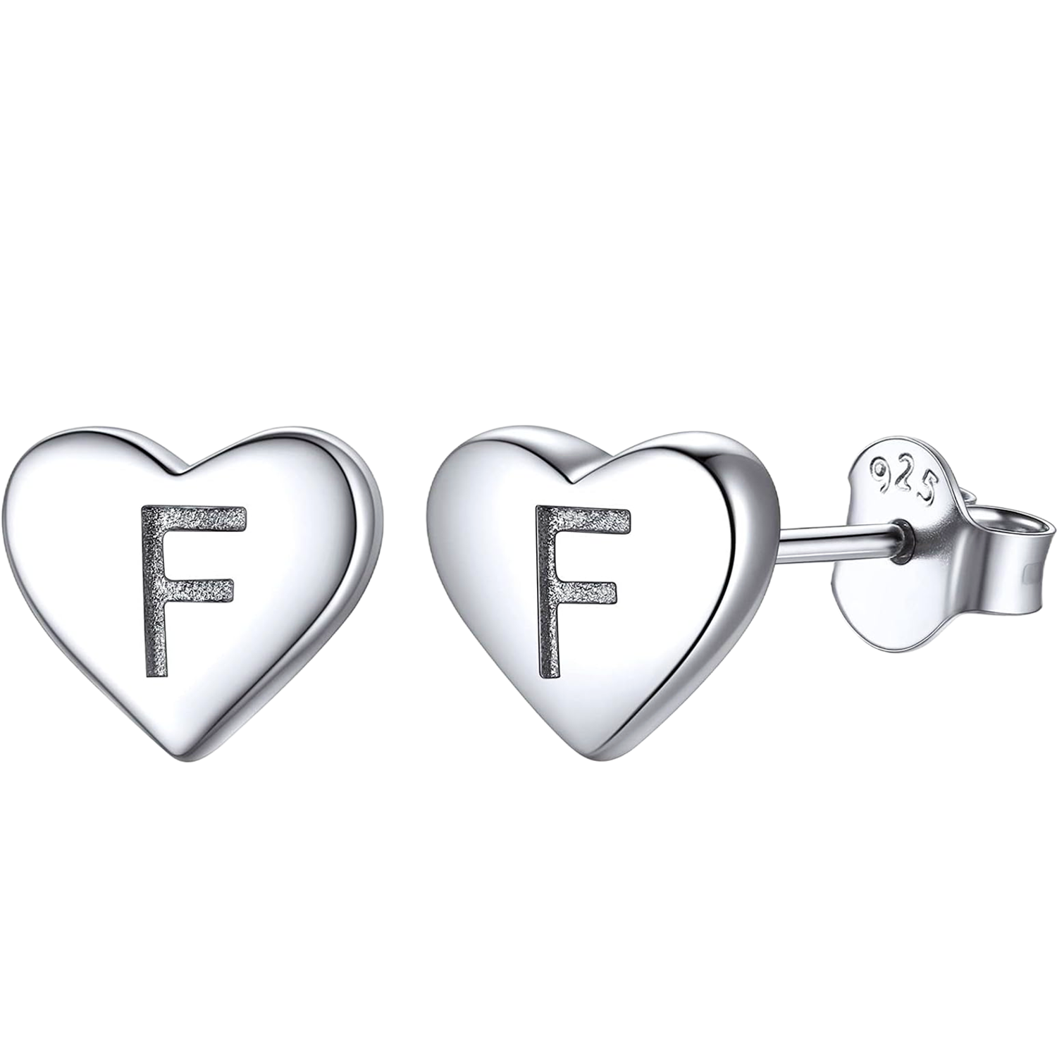 Sterling Silver Heart Stud Earrings for Women