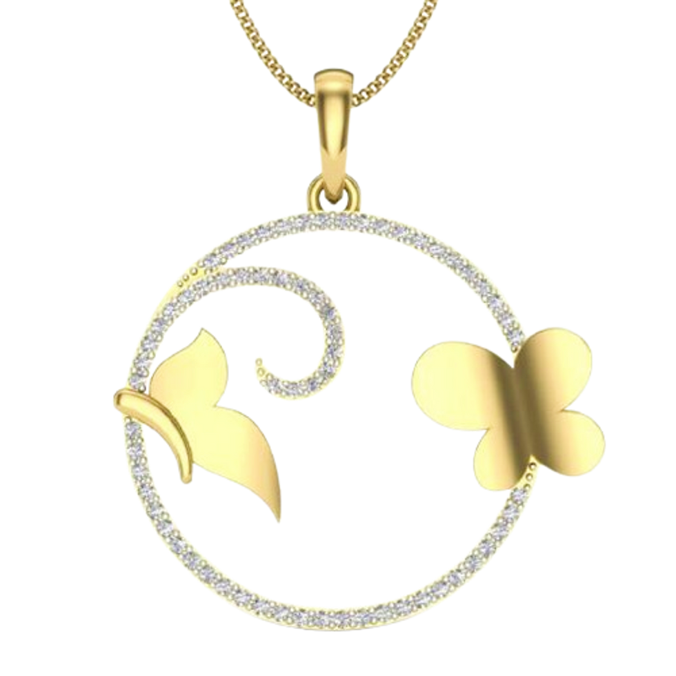 Moissanite Gold Plated Silver Elegant Pendant