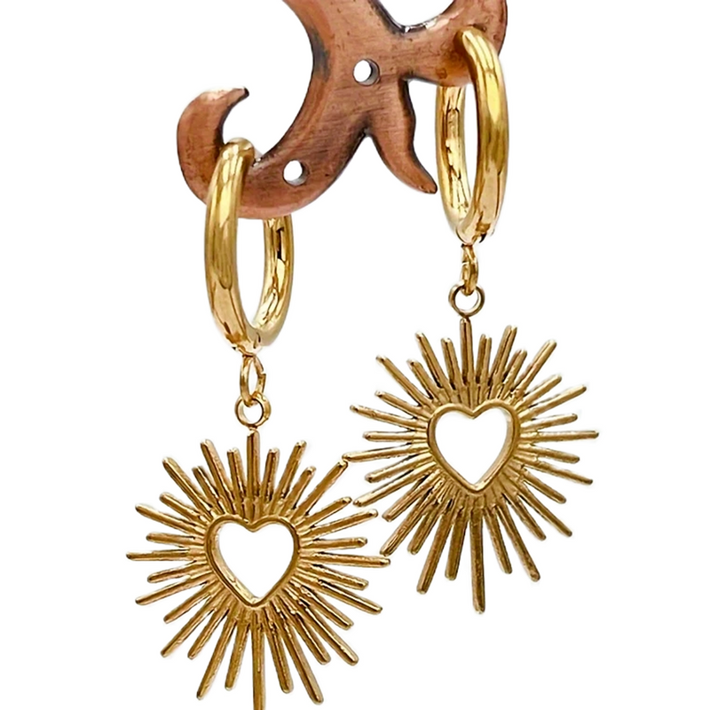 Gold Plated Silver Sunflower Stud Earrings for Women