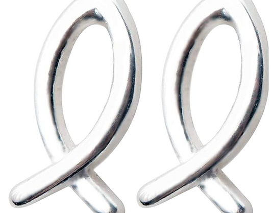 Sterling Silver Fish Stud Earrings for Women
