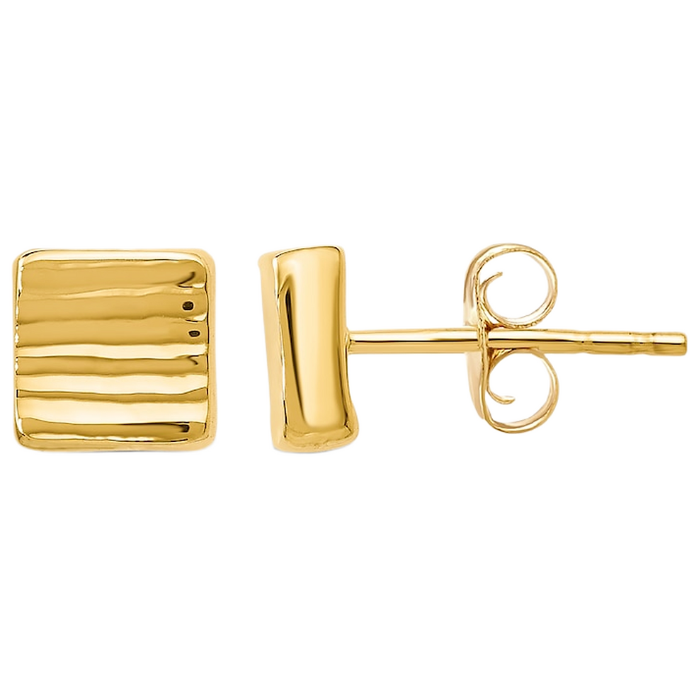 Gold Plated Silver Square Stud Earrings for Women