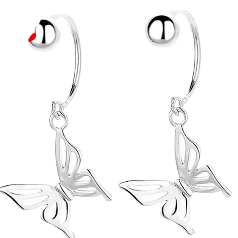 Sterling Silver Butterfly Stud Earrings for Women