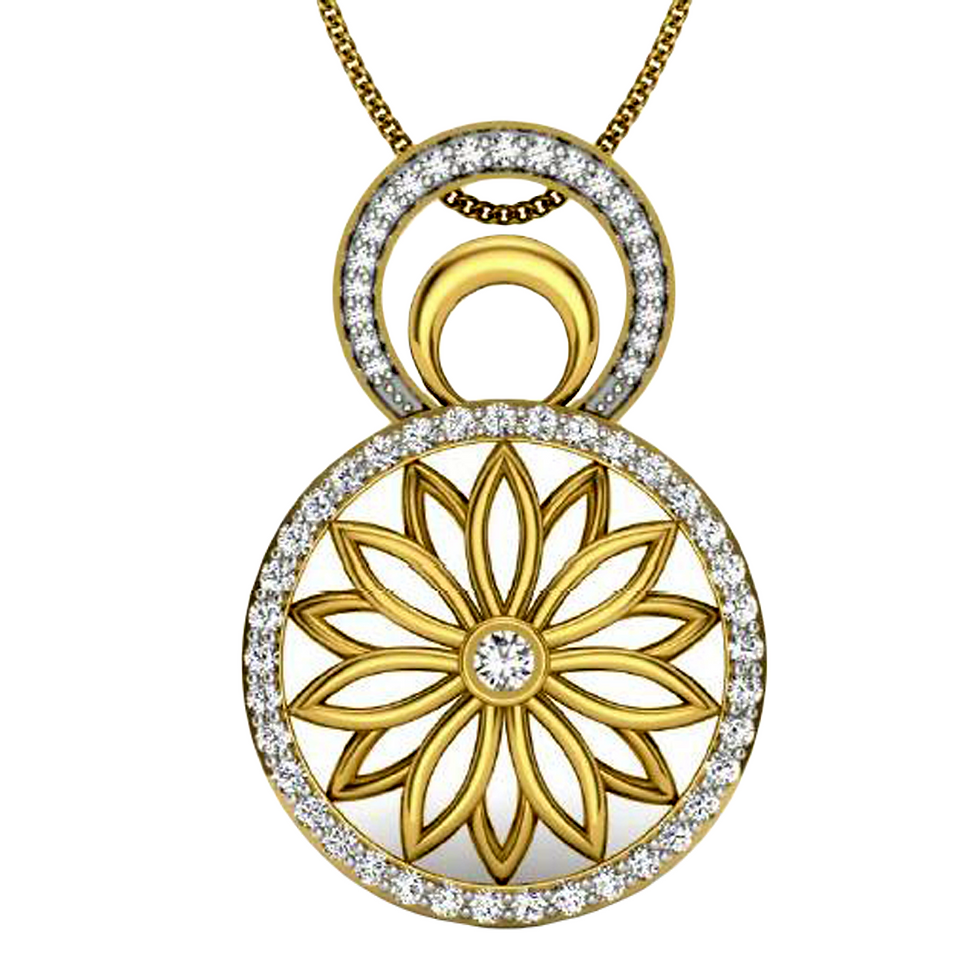 Moissanite Gold Plated Silver Vanity and Pride Pendant