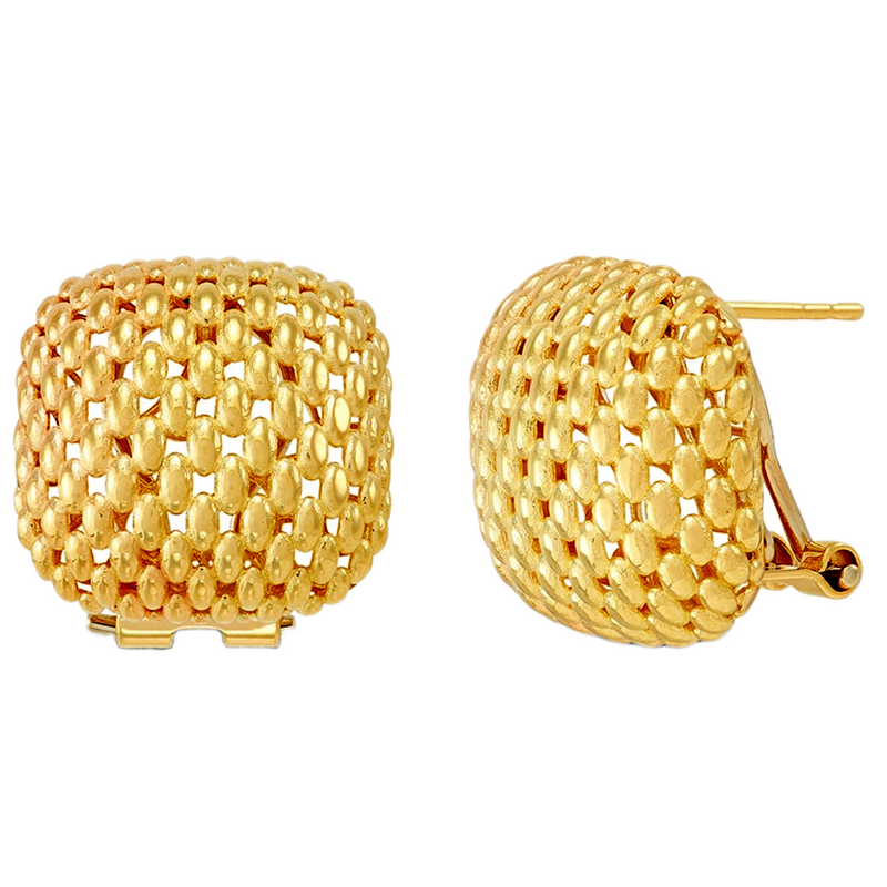 Gold Plated Silver Square Stud Earrings for Women