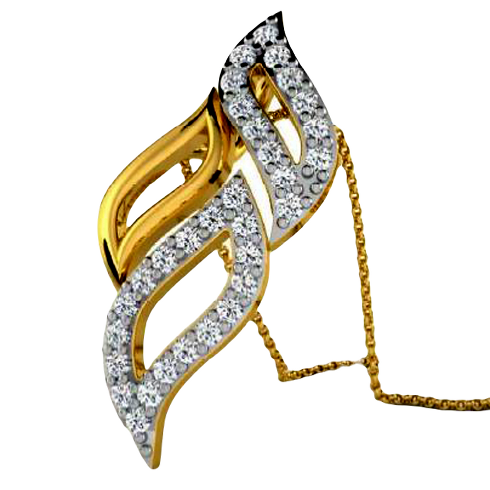 Moissanite Gold Plated Silver Curvy Beauty Pendant