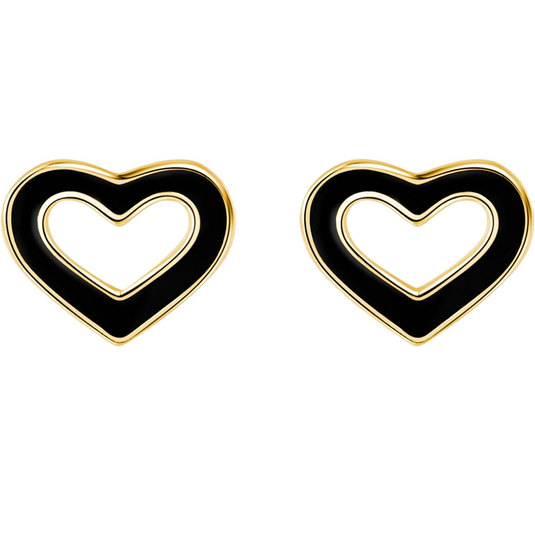 Gold Plated Silver Heart Stud Earrings for Women