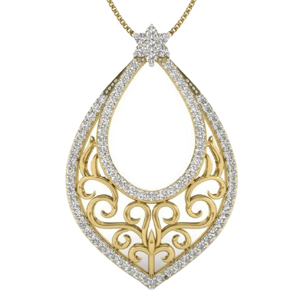 Moissanite Gold Plated Silver Classy Abstract Pendant