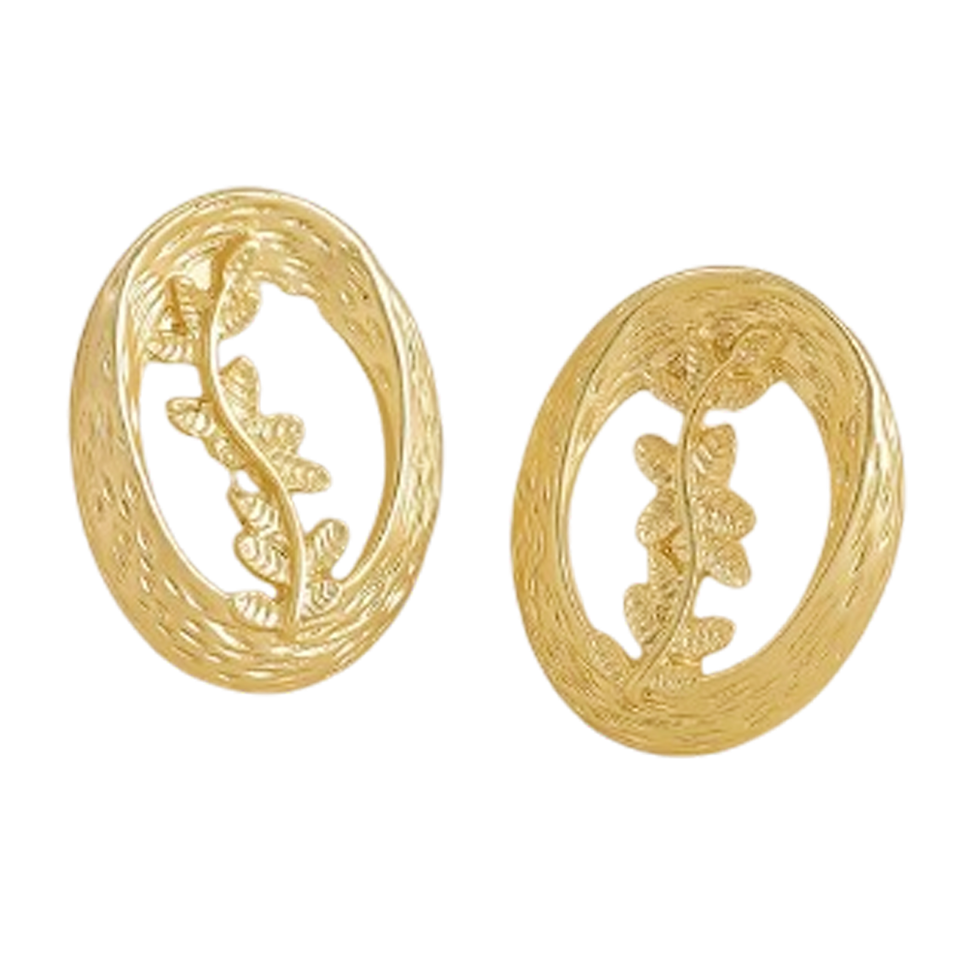 Gold Plated Silver Opal Stud Earrings for Women