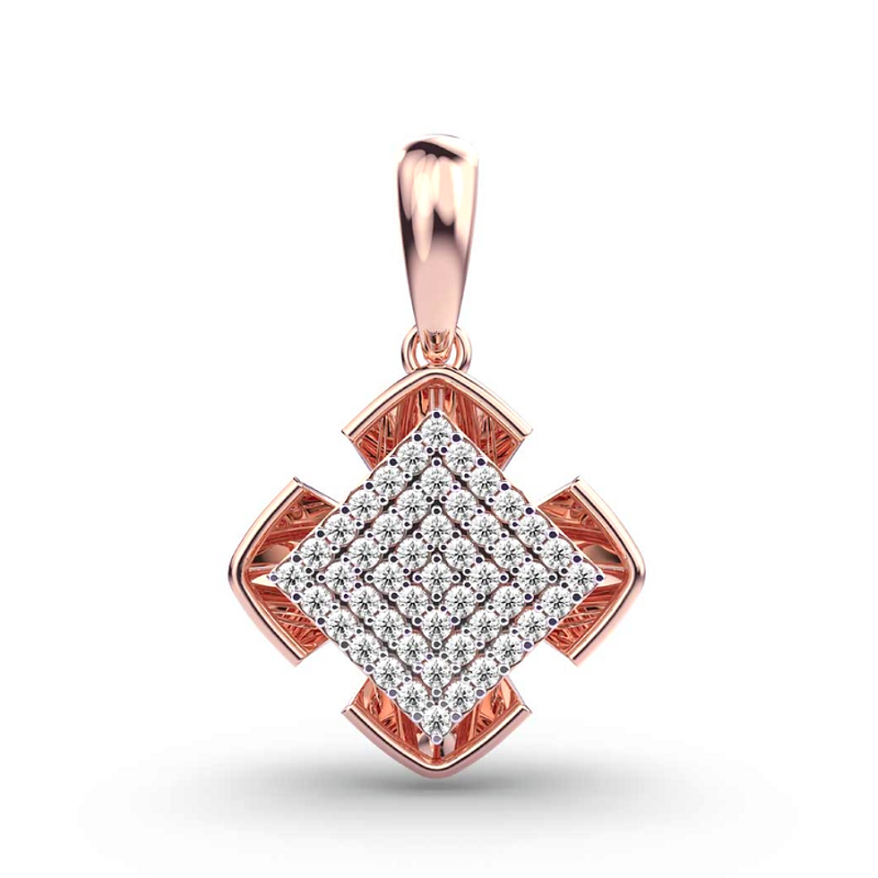 Moissanite Rose Gold Plated Silver Dazzling Diva Pendant