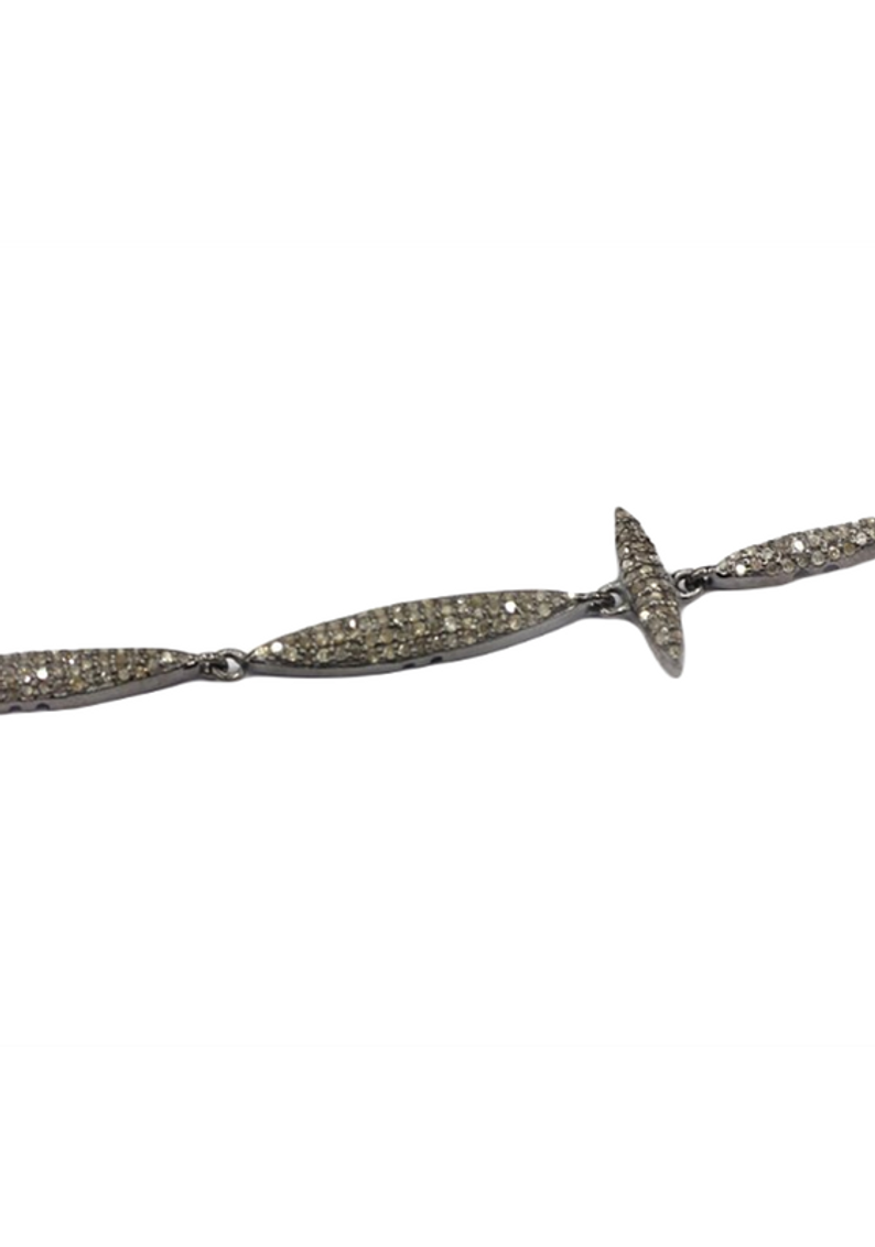 Moissanite Black Rhodium Plated Silver Cross Pendant