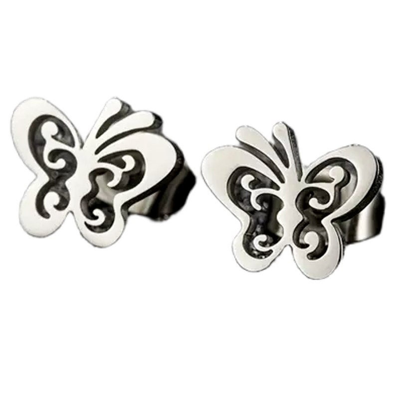 Sterling Silver Butterfly Stud Earrings for Women