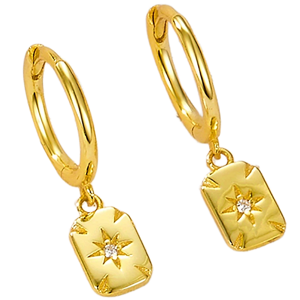 Gold Plated Silver Star Stud Earrings for Women