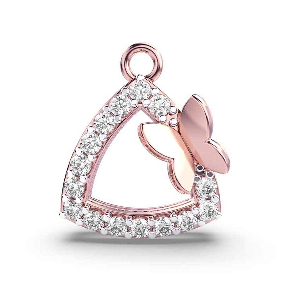 Moissanite Rose Gold Plated Silver Timeless Trilogy Pendant