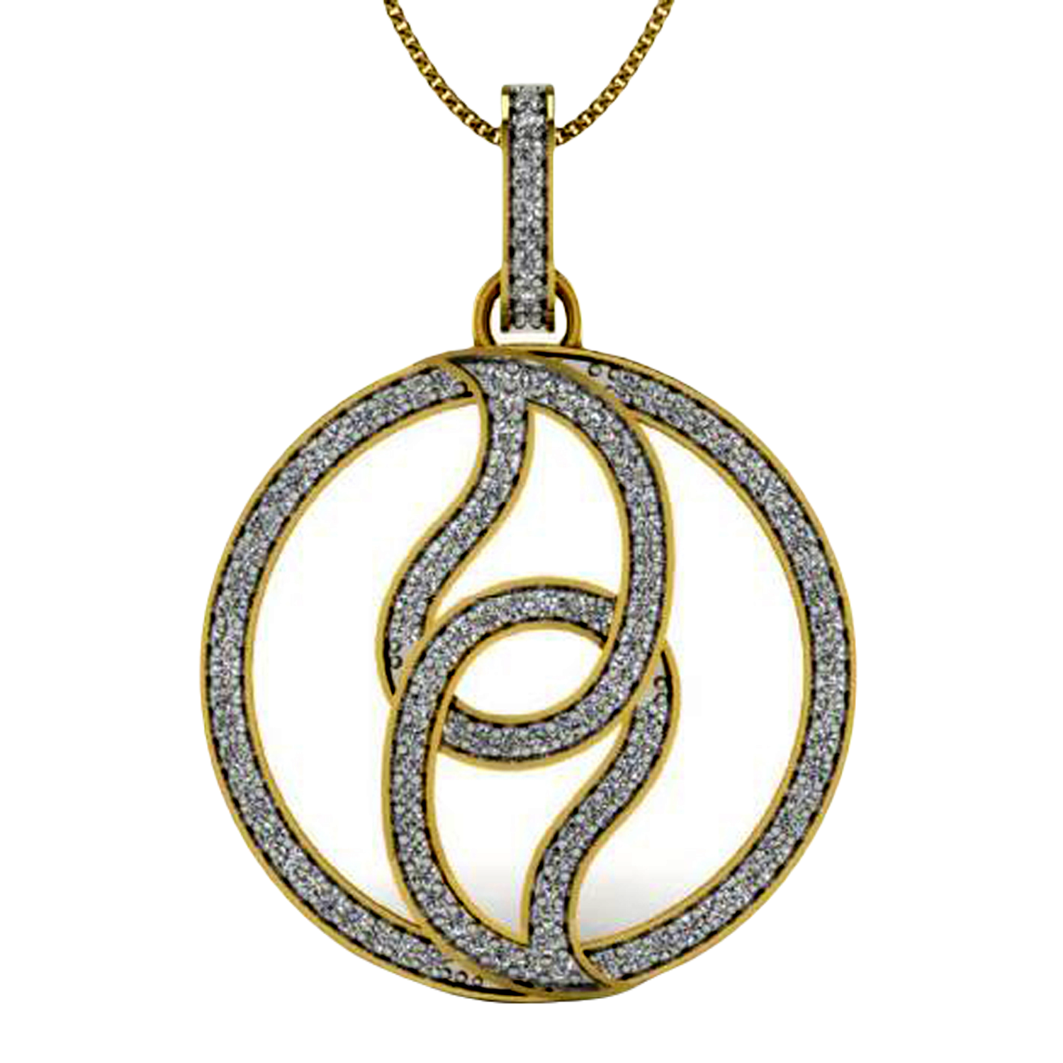 Moissanite Gold Plated Silver Elegant Pendant