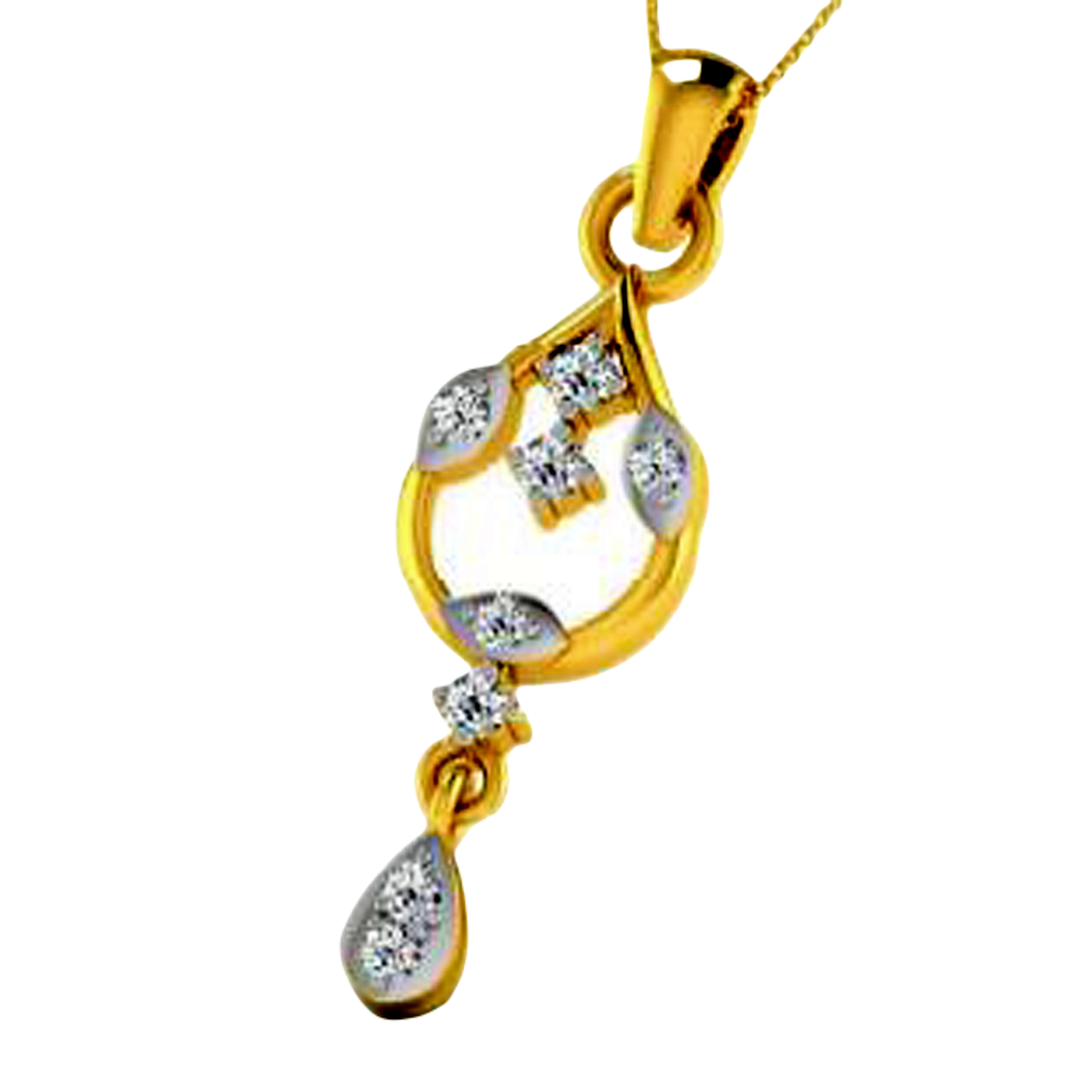 Moissanite Gold Plated Silver Circular Love Pendant