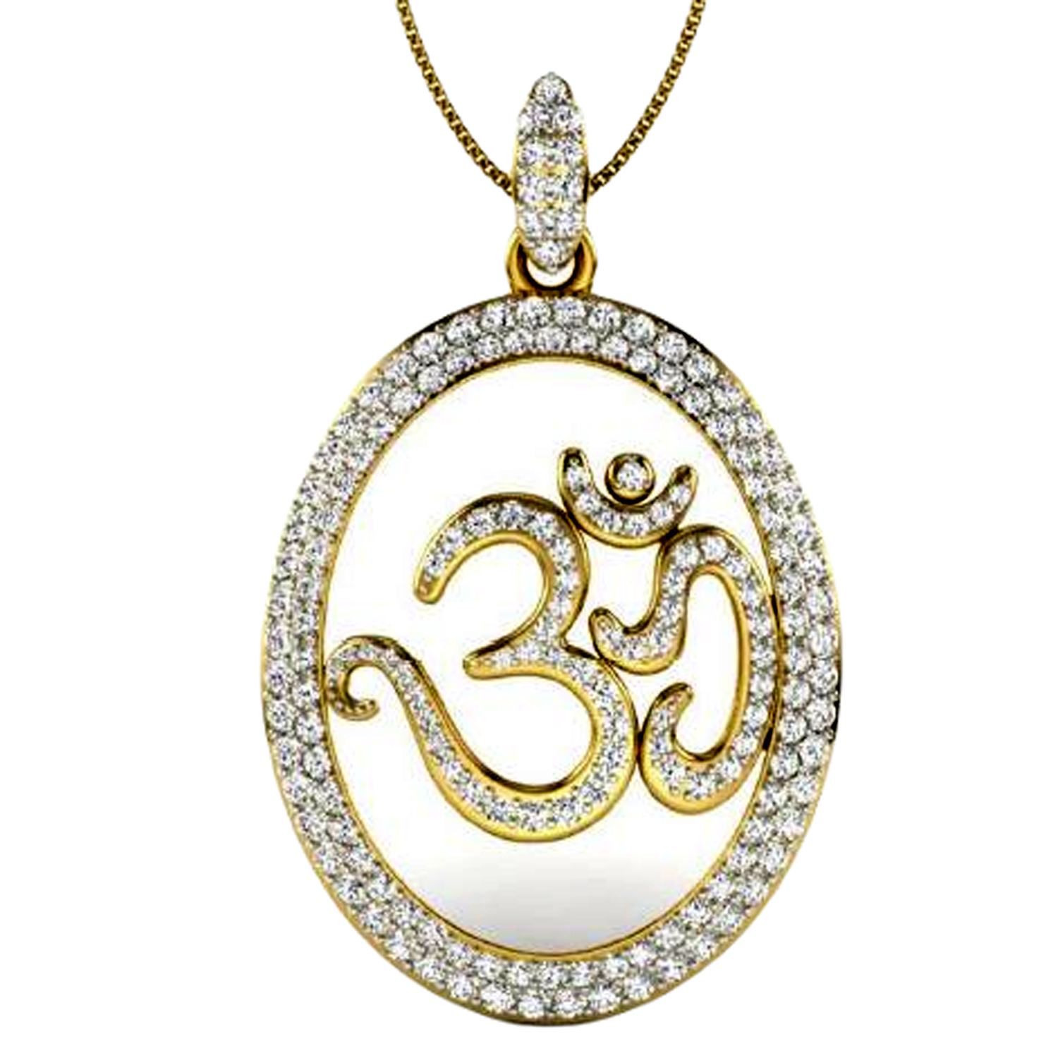 Moissanite Gold Plated Silver Structured Pendant