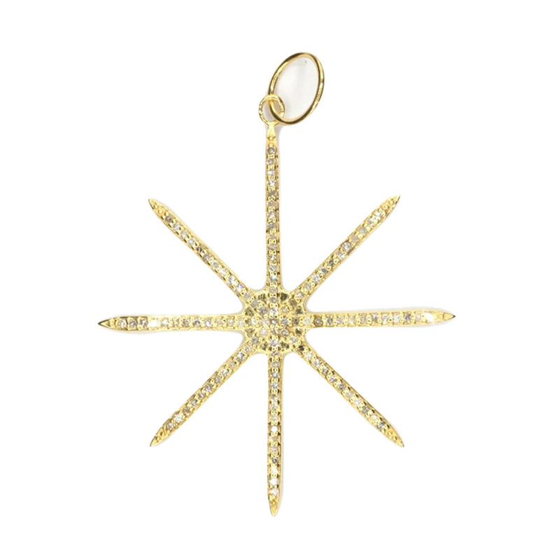 Moissanite Gold Plated Silver Star Pendant
