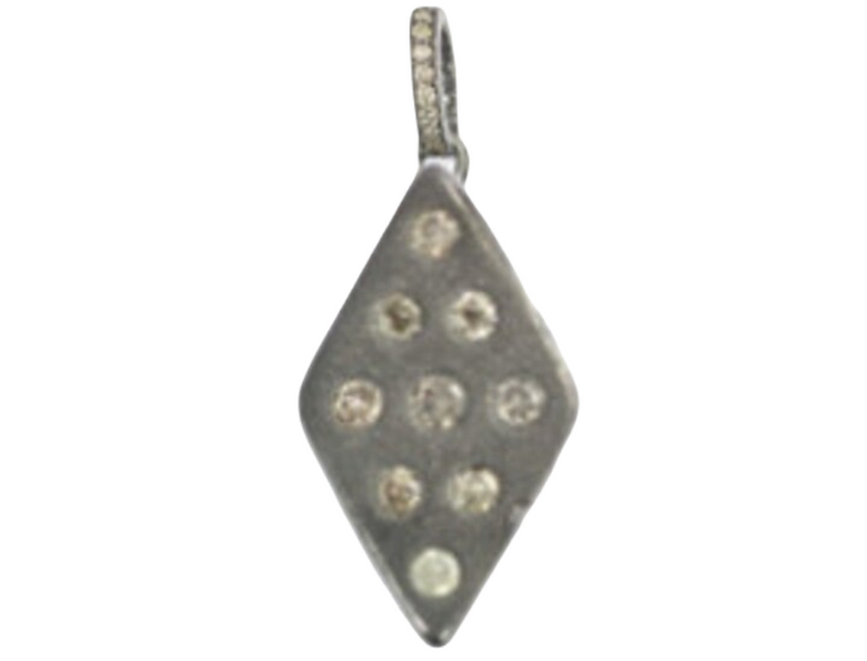 Moissanite Black Rhodium Plated Silver Kite Pendant