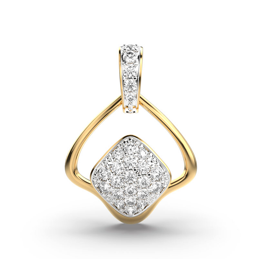 Moissanite Gold Plated Silver Chic Glam Pendant