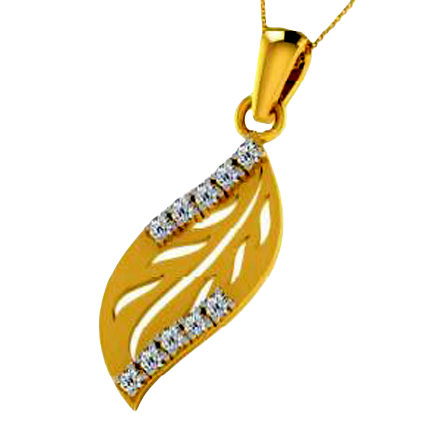 Moissanite Gold Plated Silver Snowflake Silhouette Pendant