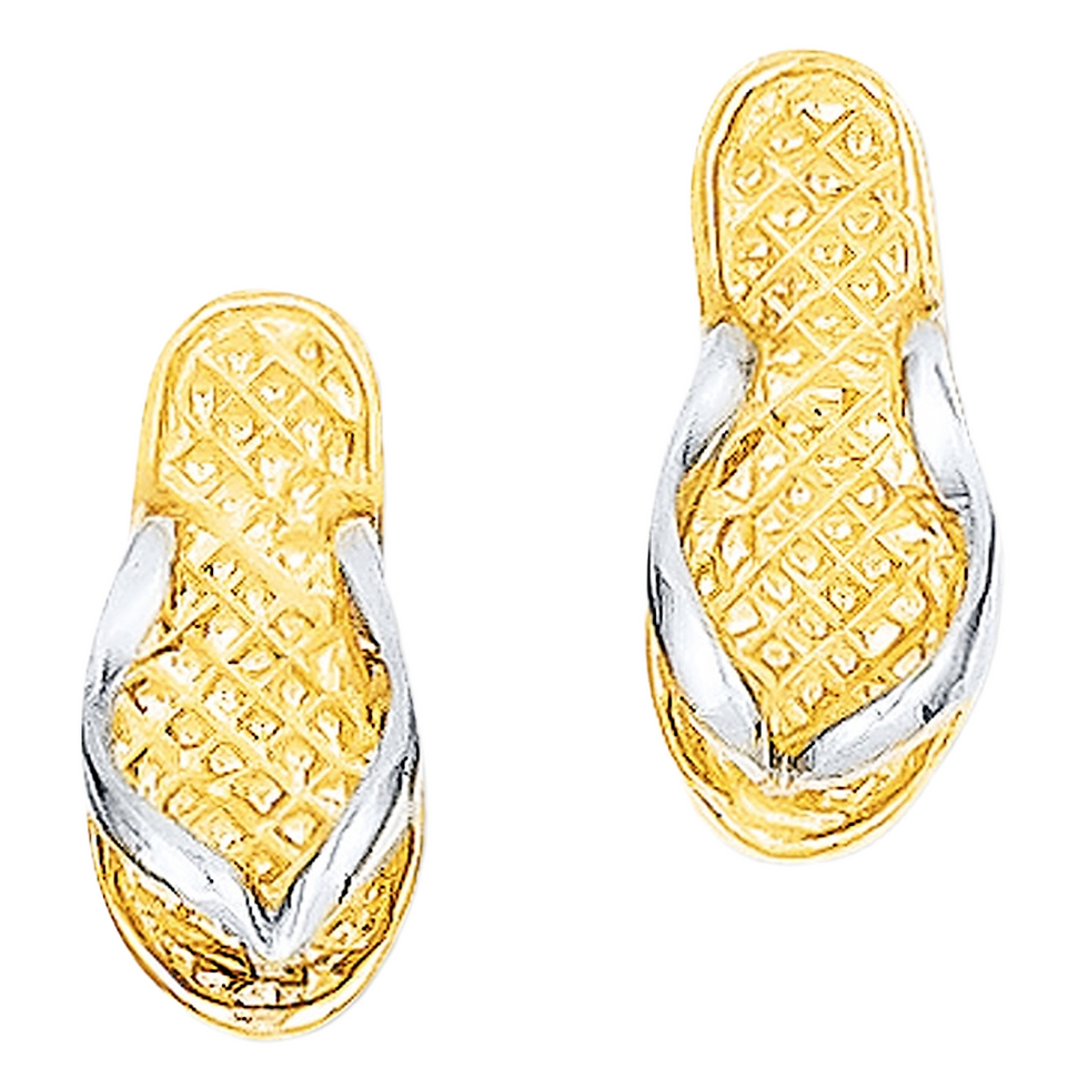 Gold Plated Silver Flipflop Stud Earrings for Women