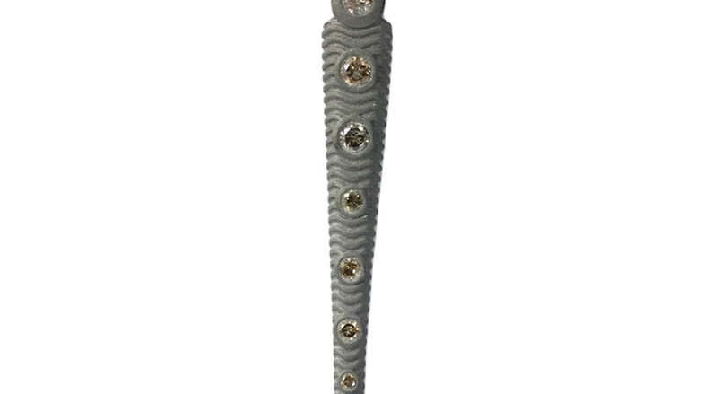 Moissanite Black Rhodium Plated Silver Spike Pendant