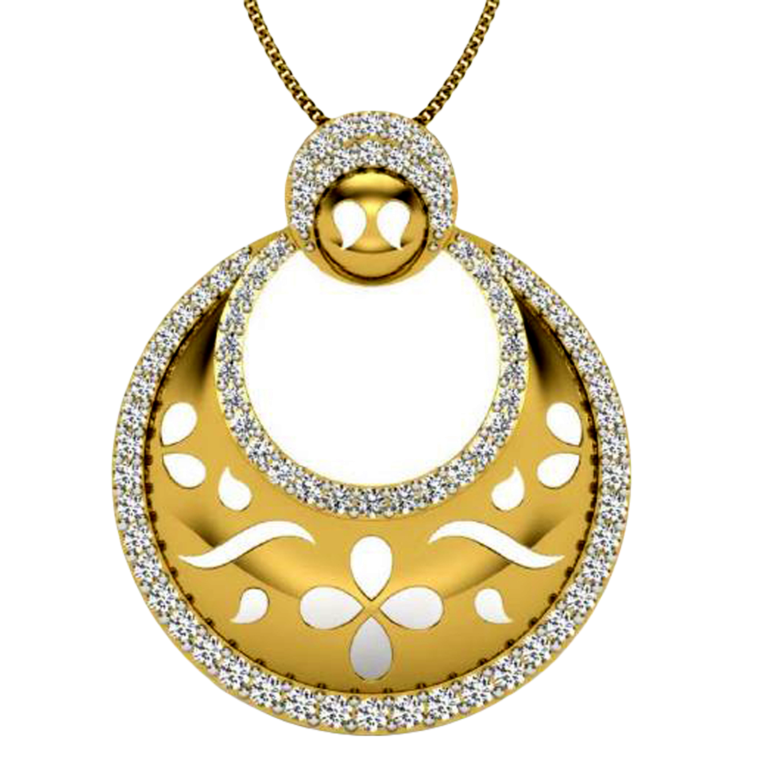 Moissanite Gold Plated Silver Geometric Radiance Pendant