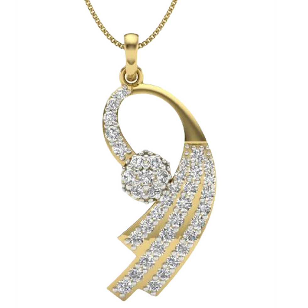 Moissanite Gold Plated Silver Fancy Geometric Pendant