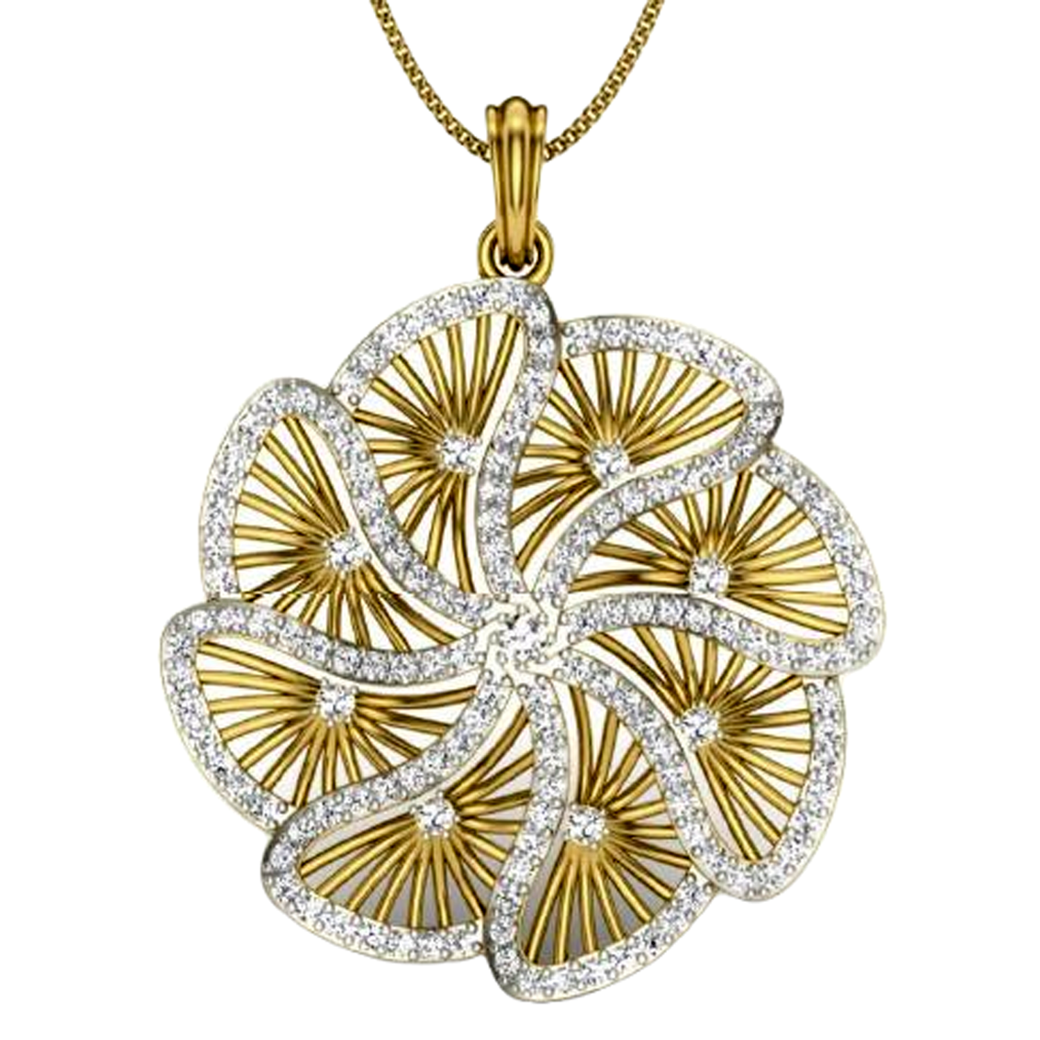 Moissanite Gold Plated Silver Curvy Beauty Pendant
