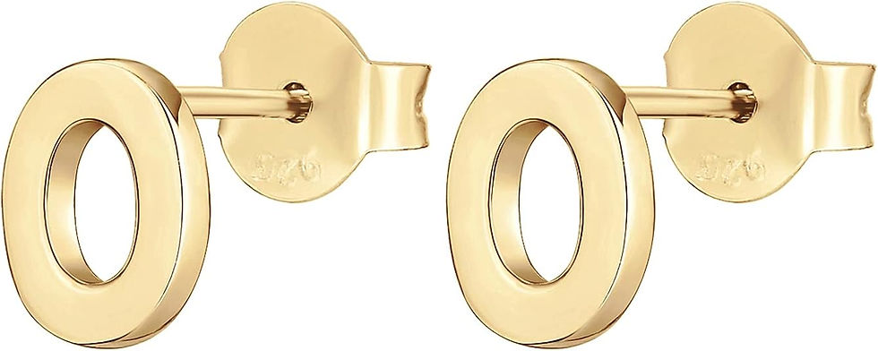 Gold Plated Silver O Stud Earrings for Women