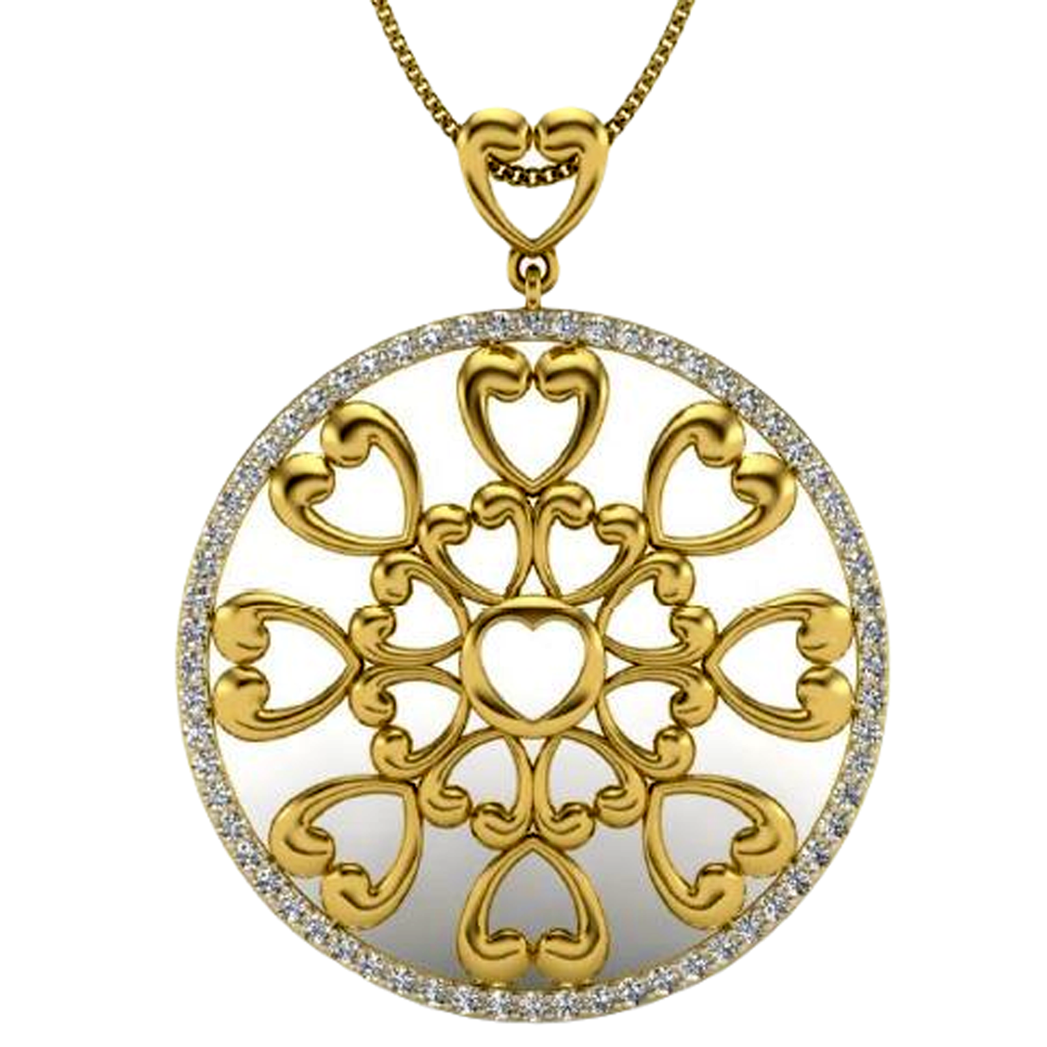 Moissanite Gold Plated Silver Corporate Essential Pendant