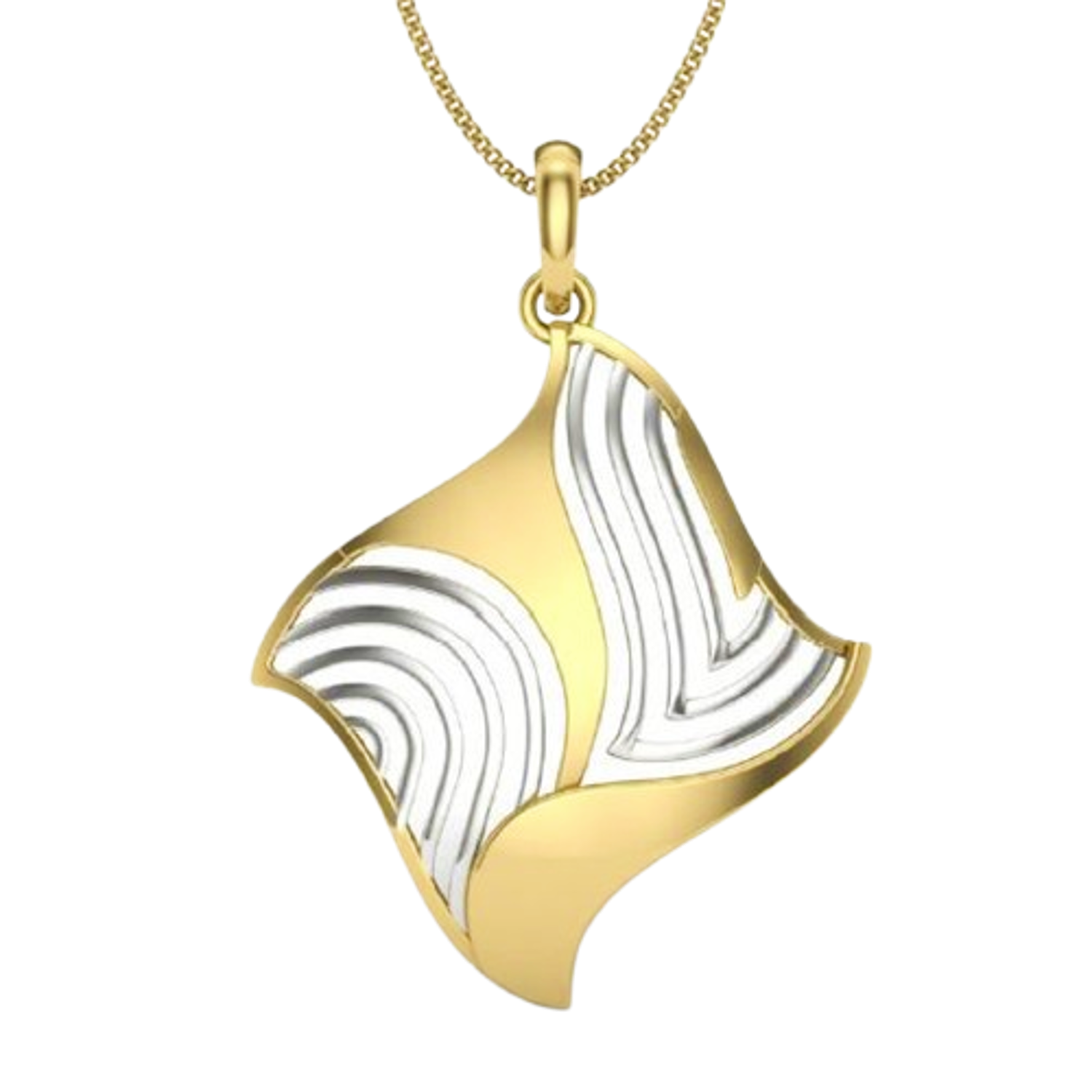 Moissanite Gold Plated Silver Curvy Beauty Pendant