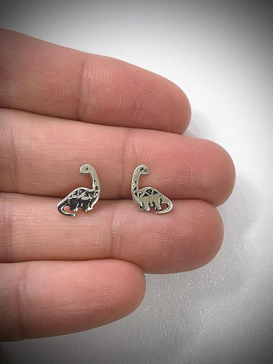 Sterling Silver Dinosaur Stud Earrings for Women