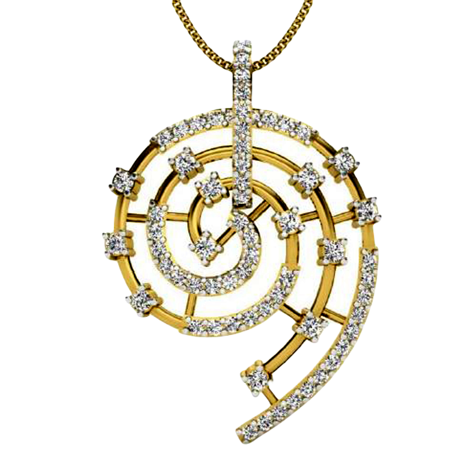 Moissanite Gold Plated Silver Minimalist Vignette Pendant